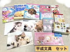 キャラクター文房具セット　動物　メモ帳　平成レトロ　イヌ　ネコ　ウサギ　当時品