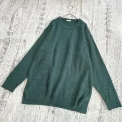GU/ジーユー　大きいサイズ！メンズニット　クールネックセーター　XL　グリーン
