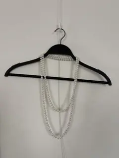 ロングパールネックレス　パール風ネックレス