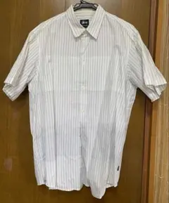 Stüssy ストライプ 半袖シャツ　Ｌ　古着　レトロ　アメリカ製　ステューシー