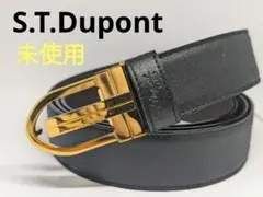 エステーデュポン　S.T.Dupont 金バックル　レザーベルト　黒　茶のサムネイル