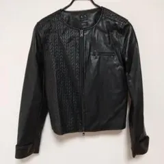 ARMANI EXCHANGE アルマーニ 革ジジャケット ブラックのサムネイル