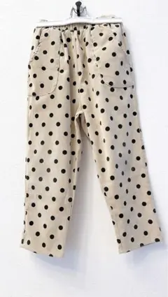 ♡ペアマノン♡子供用ベージュ水玉コーデュロイ長ズボン♡