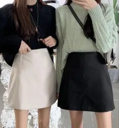 (未使用)GRL インパン付き台形ミニスカート ブラック Mサイズ