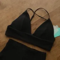 H&M Swimwear Triangle Tops Black Size36