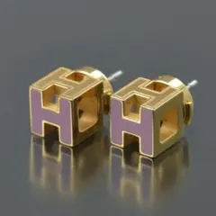 美品 エルメス HERMES カージュ ド アッシュ Hキューブ ピアス セリエのサムネイル