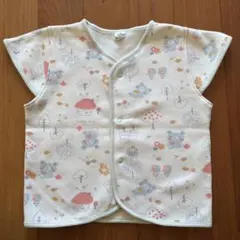 西松屋 ベビー スリーパー ベスト ホワイト 動物 くま 100センチ 春