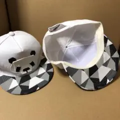 9/30までセール パンダデザイン キャップ ホワイト グレー　 2個　セット