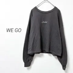 WEGO ウィゴー クロップドトレーナー 綿 刺繍　ダークグレー　スウェット