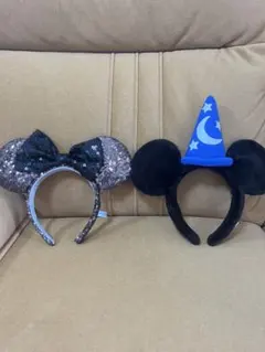 ミニー耳とミッキー耳のカチューシャセット