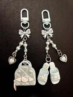 ♡サンリオHello Kitty シークレットキーホルダーキルトブルーセット♡