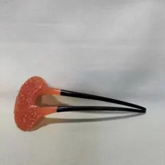 ​【レトロ】簪 珊瑚風かんざし 花模様彫刻 飴色 髪飾り 和装小物 アンティーク