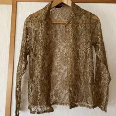 ゴールドレースのシャツカーディガン