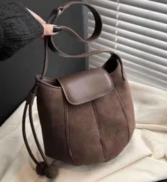 残り1点⚠️ZARAジャンル海外ブランド 上品レトロ焦茶色ショルダーバッグ