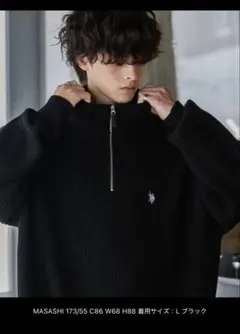 【Lサイズ】U.S. POLO ASSN. 別注 ハーフジップニット ゆったりのサムネイル