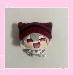 【濃赤×黒】 ぬい服 ボーダー 猫耳ニット帽 にじまるっと