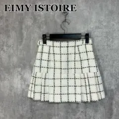 EIMY ISTOIRE eimy ribbon ツイードプリーツミニスカート
