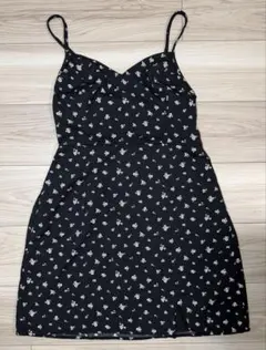 Hollister ブラック 花柄 キャミワンピース M