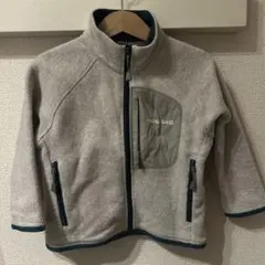 送料込mont-bellキッズアウター90サイズ グレー フリース スキーウェア
