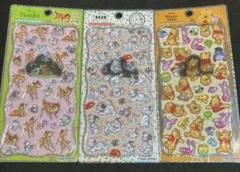【匿名配送】Disneyプチドロップステッカー プー バンビ 101匹 ３枚