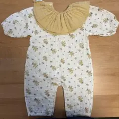 花柄カバーオール　スタイつき