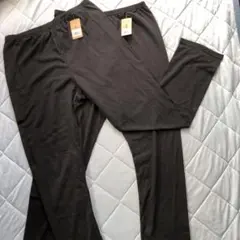 新品　タグ付　L 10分丈　レギンス　ブラックスパッツ　２枚セット