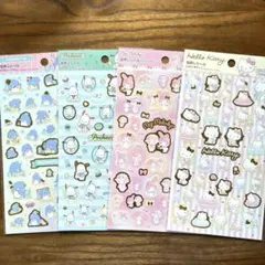 サンリオ 箔押しシール 4枚セット キティ マイメロ ポチャッコ タキシードサム