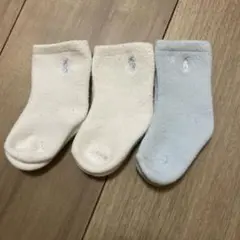 ラルフローレン ベビー靴下 3足セット ホワイト ブルー