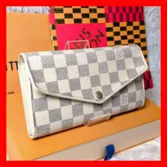 【セール】ルイヴィトン ダミエアズール 現行 長財布 ポルトフォイユ サラ
