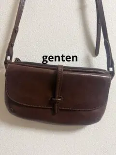 genten ゲンテン レザーショルダーバッグ ダークブラウン