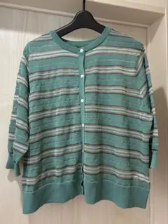 NOMBRE IMPAIR ボーダー ７部袖シアーカーディガンのサムネイル