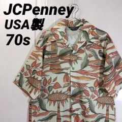 【古着】ジェーシーペニー 半袖開襟ポリシャツ USA製 70s アイランド柄のサムネイル