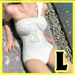 水着 ワンショルダー 韓国風 体型カバー 大人 ワンピース オールインワン