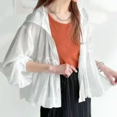最終お値引き Classical elf シアーパーカー ホワイト 透け感のサムネイル