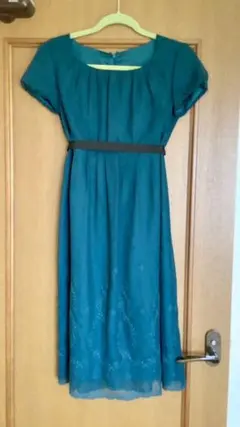 ⭐️お値下げ⭐️アリスバーリー★ブルーグリーンのパフスリーブワンピース★9号