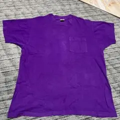 フルーツオブザルーム　ポケットTシャツ　80s ビンテージ　紫