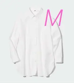 ユニクロ UNIQLO コットンロングシャツ（長袖）Mサイズ 白 ホワイト