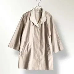 VESTINA 東京スタイル　スプリングコート　絹混　比翼ボタン　ベージュ　9号