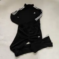 【美品】adidas ジャージ上下セット ブラックレディースSサイズ