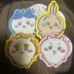 もこもこサガラ刺繍キーホルダー　4種セット　ちいかわ　うさぎ　ハチワレ　シーサー