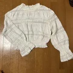 W closet ホワイトフリルブラウス 長袖