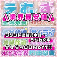 グリッター風 連結うちわ文字 文字パネル うちわ文字 ネームボード オーダーのサムネイル