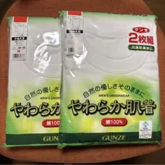 新品 GUNZE やわらか肌着 半袖丸首 4枚セット2枚組×2 Mサイズ　グンゼ