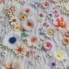 ❣️繊細ナチュラルフラワー柄立体感大人可愛い 綿100%シーチング生地100cm