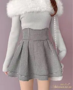 美脚スカート 美脚千鳥柄スカート XSサイズ