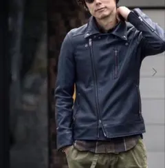 ジュンハシモト　レザーライダースジャケット　ダブルライダース