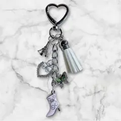【ハンドメイド】ハートナスカン バッグチャーム シルバー♡40●