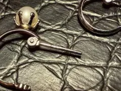 パール付き、その他全てK18ホワイトゴールドフープピアス 刻印あり、鑑定済み