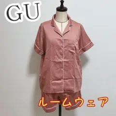 GU 새틴 잠옷 반소매 반바지 L 사이즈 핑크 룸웨어