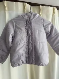 薄紫 フリル付き　中綿　コート